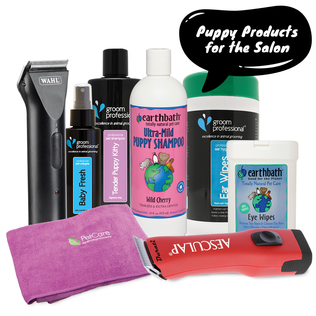 Puppy products in the salon