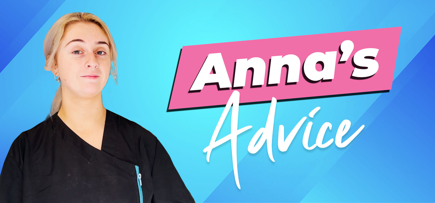 Anna mulholland with text "annas advice"