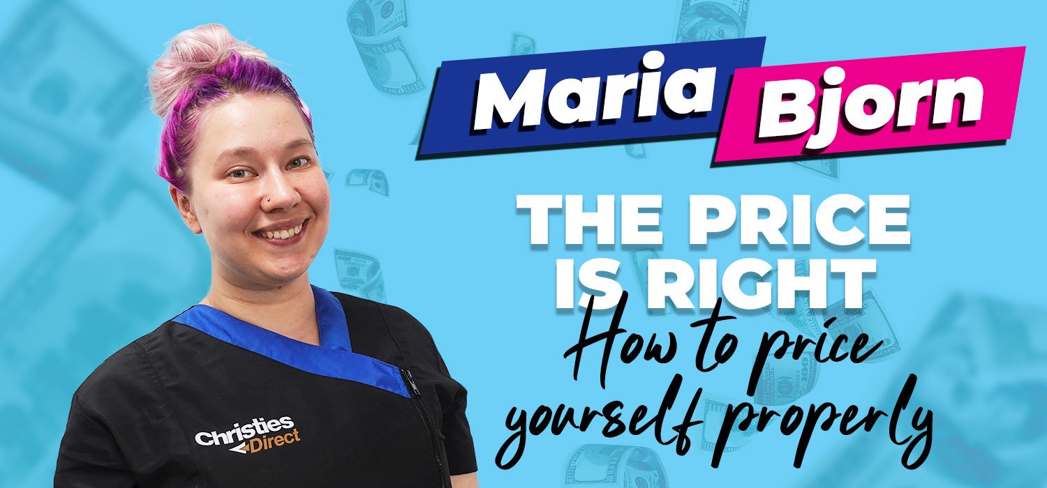 Maria Bjorn with text the price is right