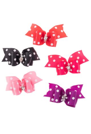 Camon Polka Dot Bow With Diamonte 40 Pack