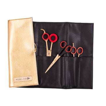 Roseline Gold Scissor Set With Free Case - 3 Scissors