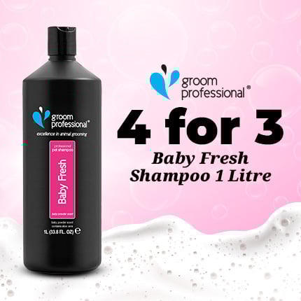 4 liters for the price of 3 liters on Dog Grooming Baby fresh shampoo by Grooming Professional