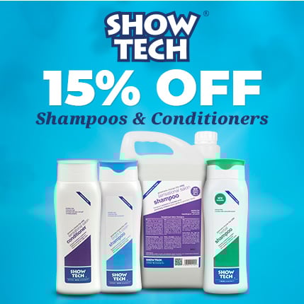 Shop 15% off Dog Grooming shampoos at Christies - Show Tech and Show Tech + brands