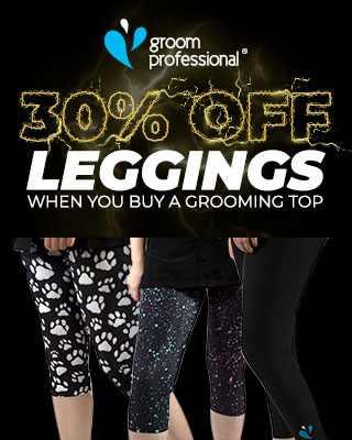 Promotional poster to illustrate 30% off leggings when you buy a grooming top