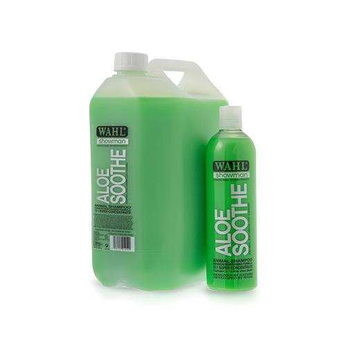 Wahl Aloe Soothe dog grooming shampoo which is great to clean and moisturise the coat while calming any skin irritations