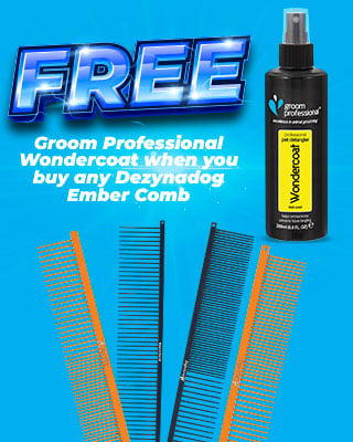 Promotional poster to illustrate Free Groom Professional Wondercoat with Dezynadog Ember combs Lightning Deal 