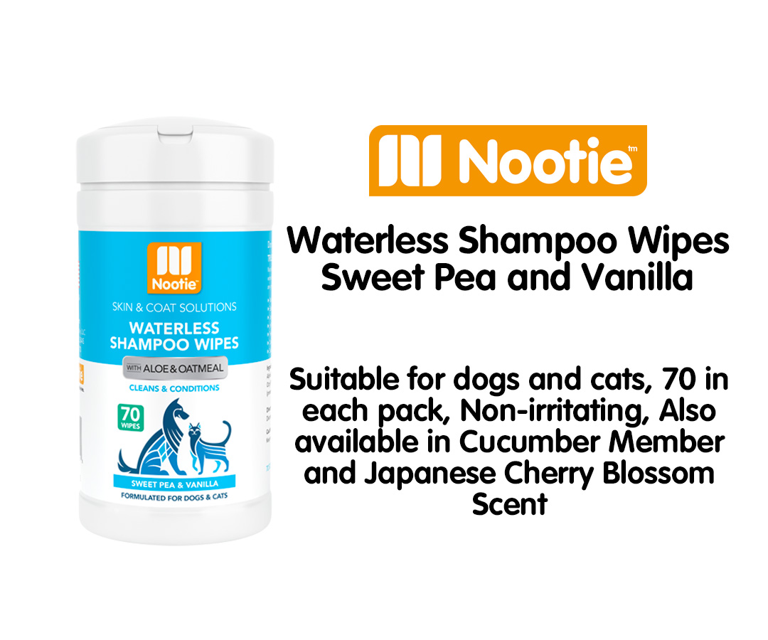 Nootie Waterless Shampoo Wipes 70 pk  - Sweet Pea & Vanilla