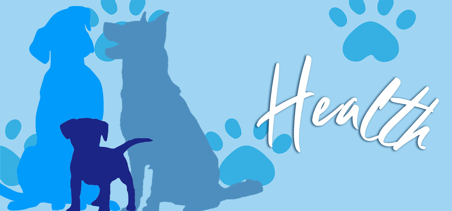 dog silhouettes with text "health"