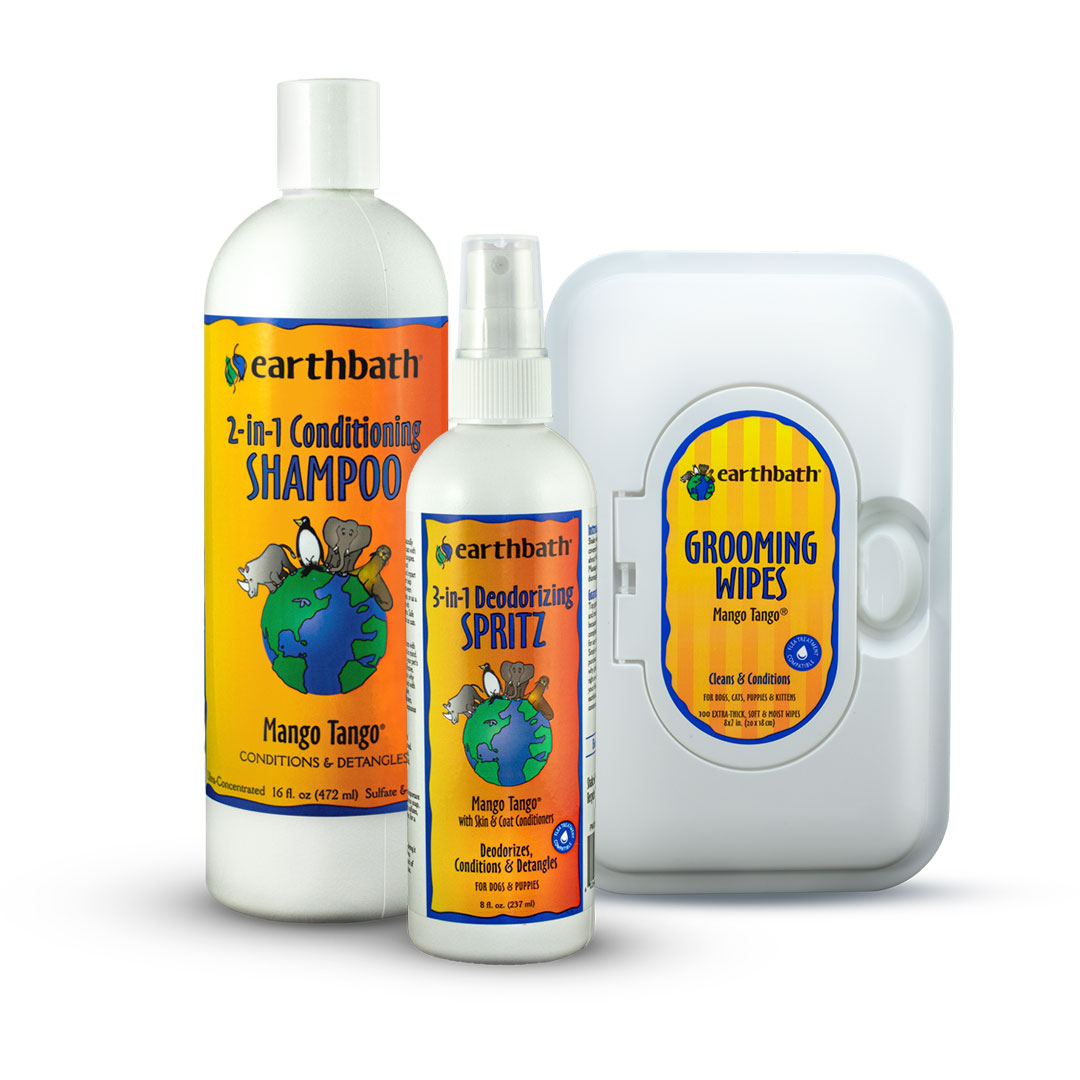 Earthbath Mango Tango Spritz, Wipes, Shampoo