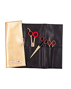 Roseline Gold Scissor Set With Free Case - 3 Scissors