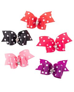 Camon Polka Dot Bow With Diamonte 40 Pack