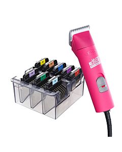 Andis UltraEdge AGC Super 2-Speed Brushless Clipper - Fuchsia & Wahl Comb Guides