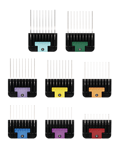 Andis 8-Piece Spring-Loaded Colour-Coated Stainless-Steel Comb Set
