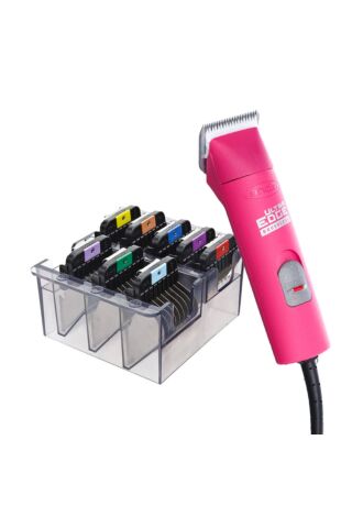 Andis UltraEdge AGC Super 2-Speed Brushless Clipper - Fuchsia & Wahl Comb Guides