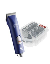 Andis UltraEdge AGC Super 2-Speed Brushless Clipper - Blue & Heiniger Comb Guides