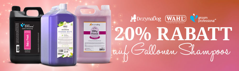 20% off Wah, DezynaDog and Groom Professional Dog grooming Gallon shampoos