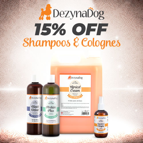 Christies Direct offers. 15% off DezynaDog shampoos and colognes for all of June